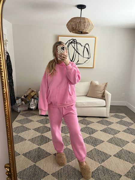 Comfiest set from Amazon! I’m wearing a size large but wish I would have gotten my true size medium. Go with your normal size!! 

Valentine’s Day loungewear
Hot pink lounge set
Comfy outfit inspo
Pink outfits 

#LTKU #LTKhome #LTKMostLoved