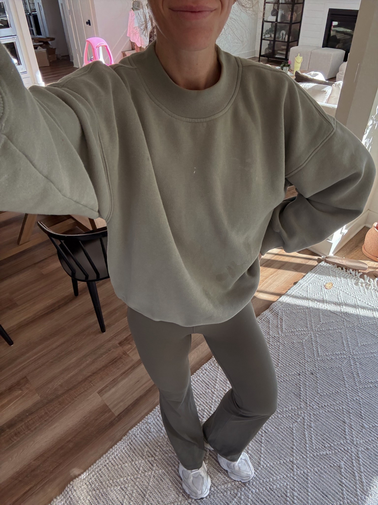 Mom casual outfit today. Accidentally spilled some sauce while preparing my crockpot dinner this morning oops!

Size small tall in flare leggings. These are the best! I’ve had this style for years. I also linked some other bottoms from this same line below if you like the fit and want a different style. This color is sadly old but other colors available. 

Sized up to large in sweatshirt for an oversized fit



Athleta, comfy outfit, fall outfit, Abercrombie, cozy sweatshirt, athleisure, tall girl friendly, tall sizes, 

#LTKTall #LTKSeasonal #LTKActive