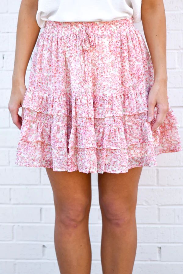 Stop & Smell The Roses Skirt - Peach Floral | The Impeccable Pig
