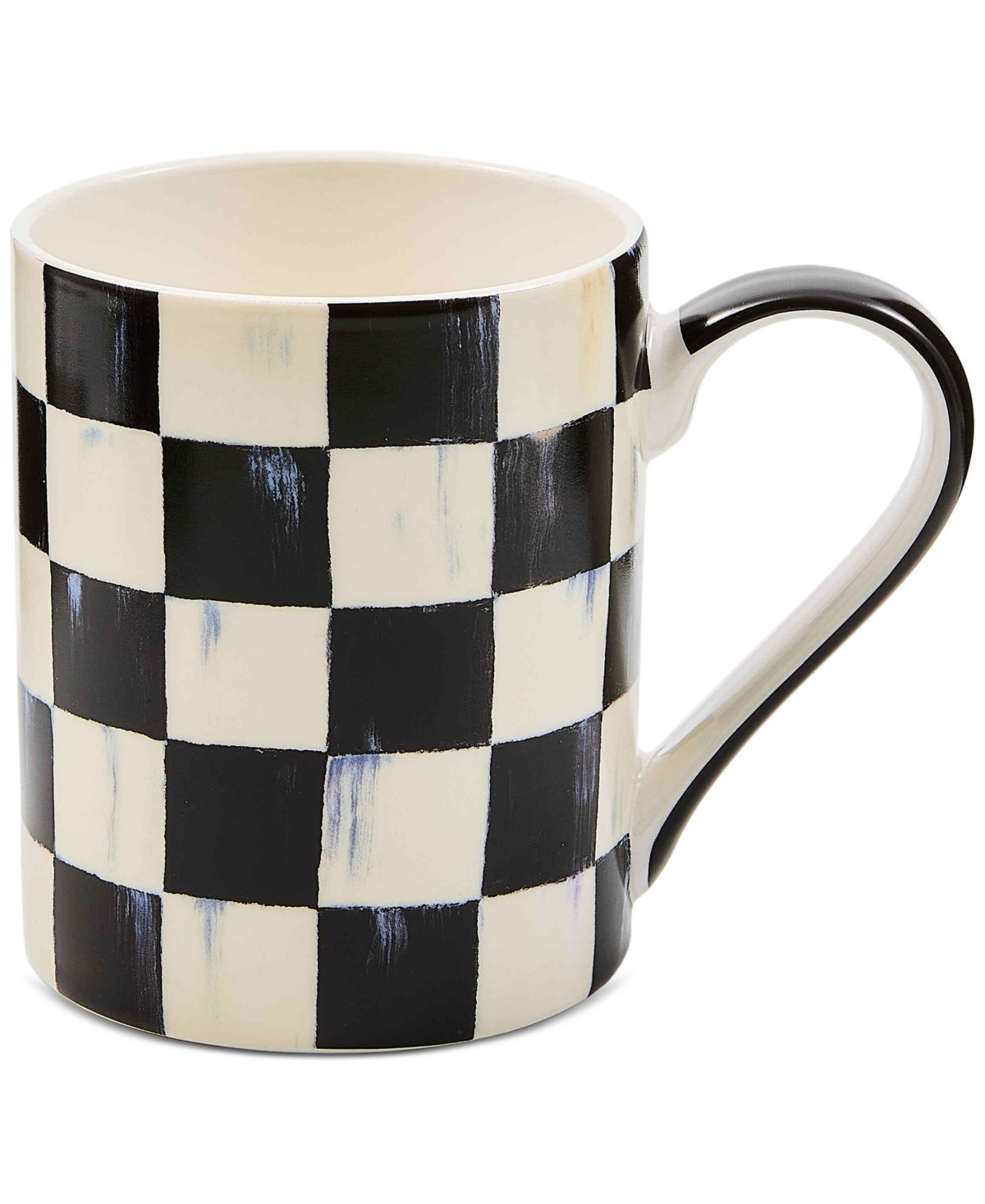 MacKenzie-Childs Courtly Check Porcelain Mug - Black | Macy's