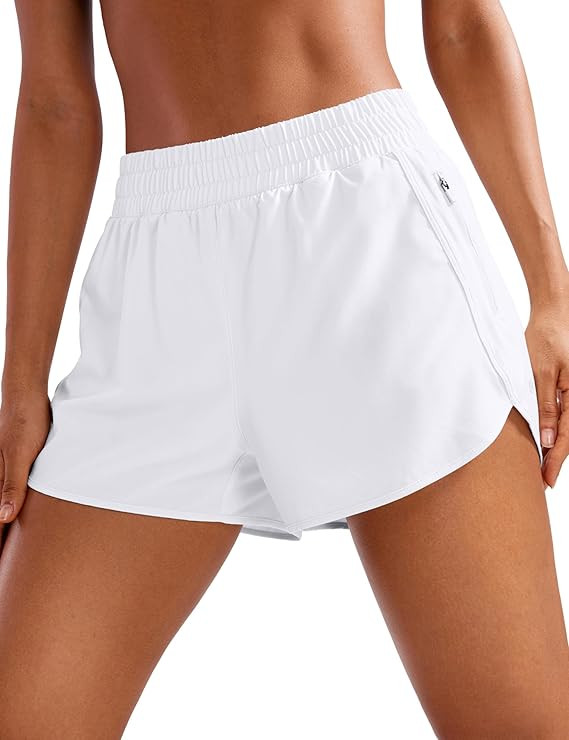 CRZ YOGA Dolphin Athletic Shorts for Women 3" - High Waisted Quick Dry for Running Workout Gym Tr... | Amazon (US)