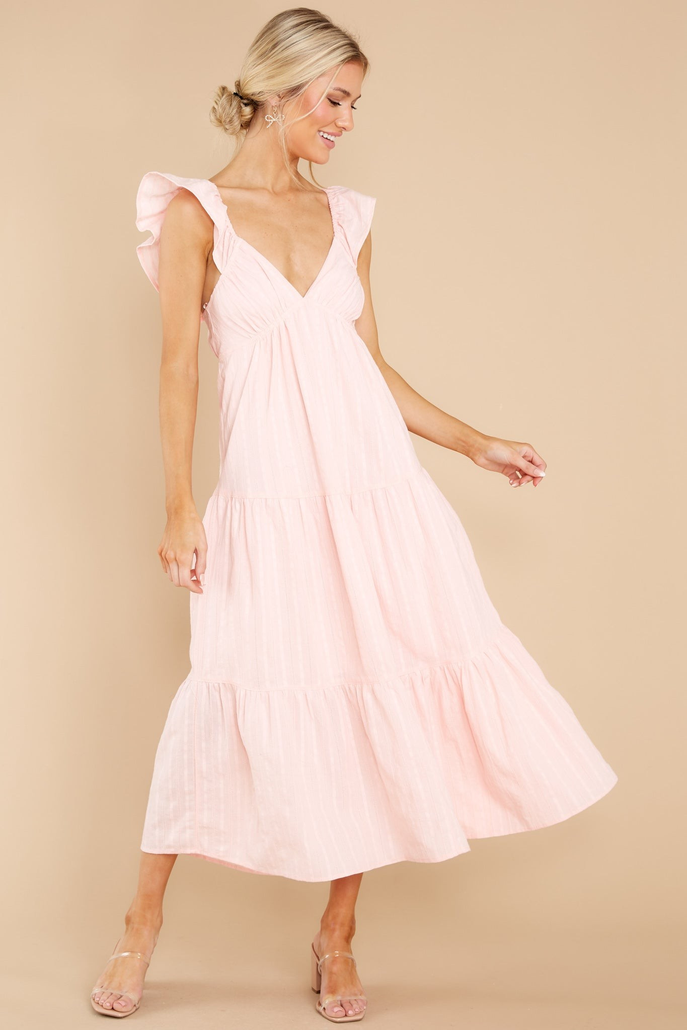 Play For Love Light Pink Midi Dress | Red Dress 