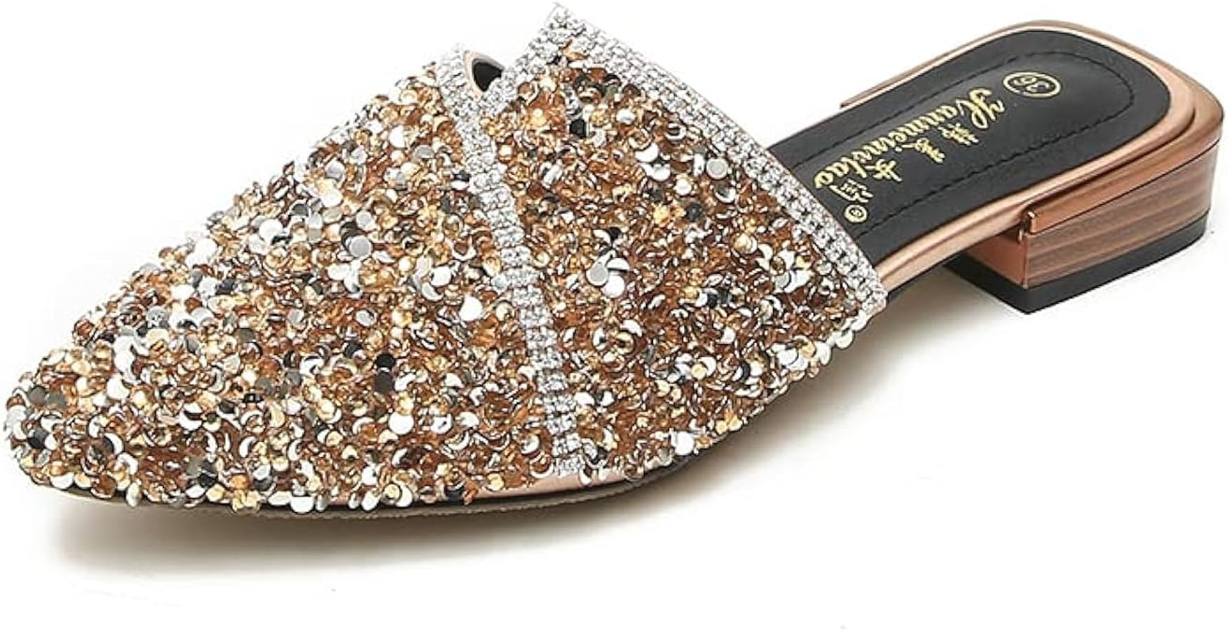 Mules for Women Flats Comfortable Soft Memory Foam Insole Cherry Pointed Rivet Mule Shoes | Amazon (US)