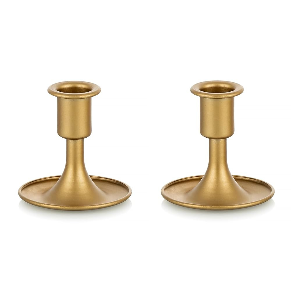 Candlestick Holders Taper Candle Holders, Romadedi Gold Candle Stick Candle Holder for Table Cent... | Amazon (US)