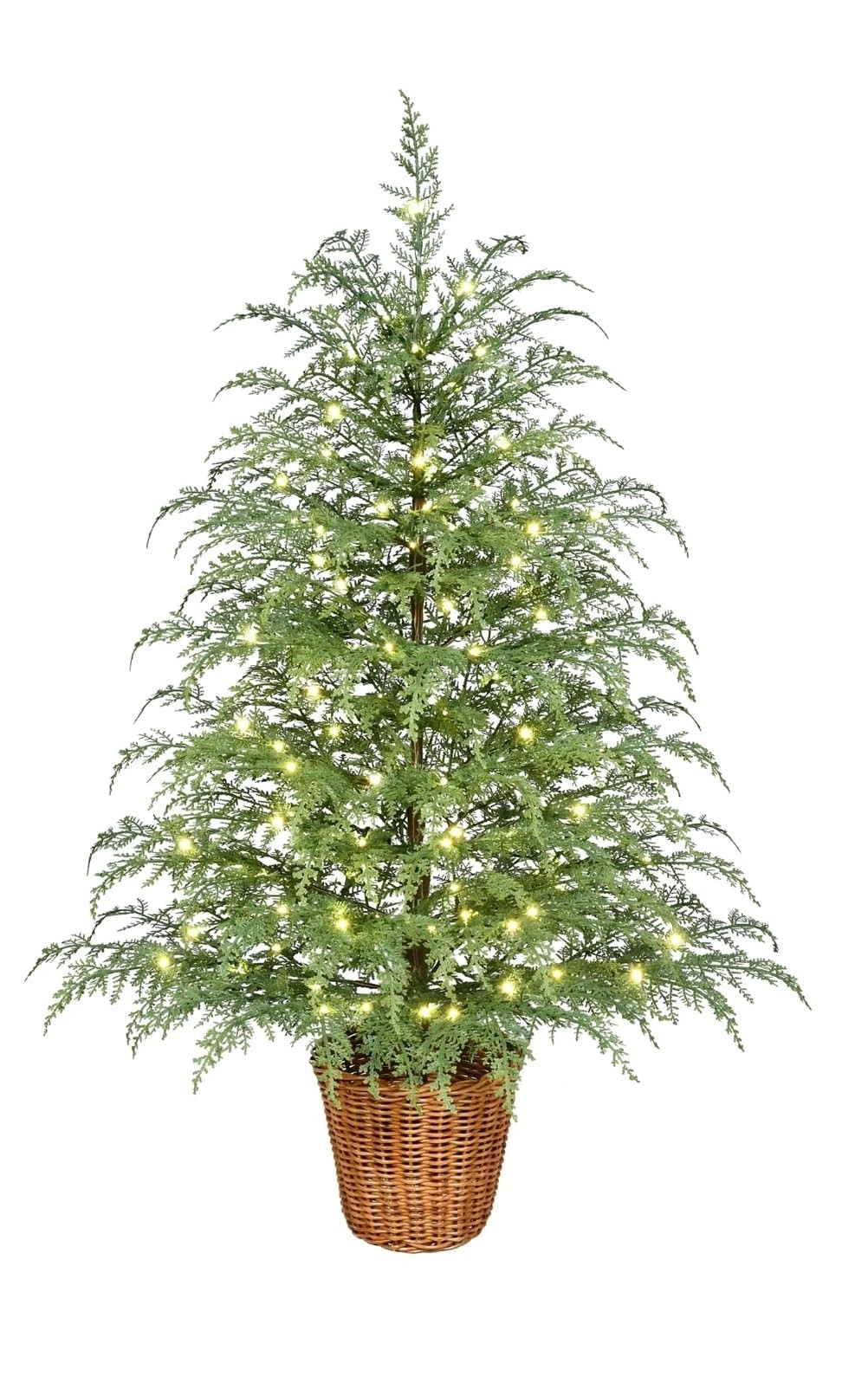 My Texas House Cypress Christmas Tree with Wicker Basket, 4 Feet, Green Indoor Potted Holiday Dec... | Amazon (US)