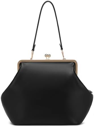 Dreubea Womens Large Minimalist Leather Evening Bag, Shoulder & Underarm Top Handle Clutch Purse | Amazon (US)