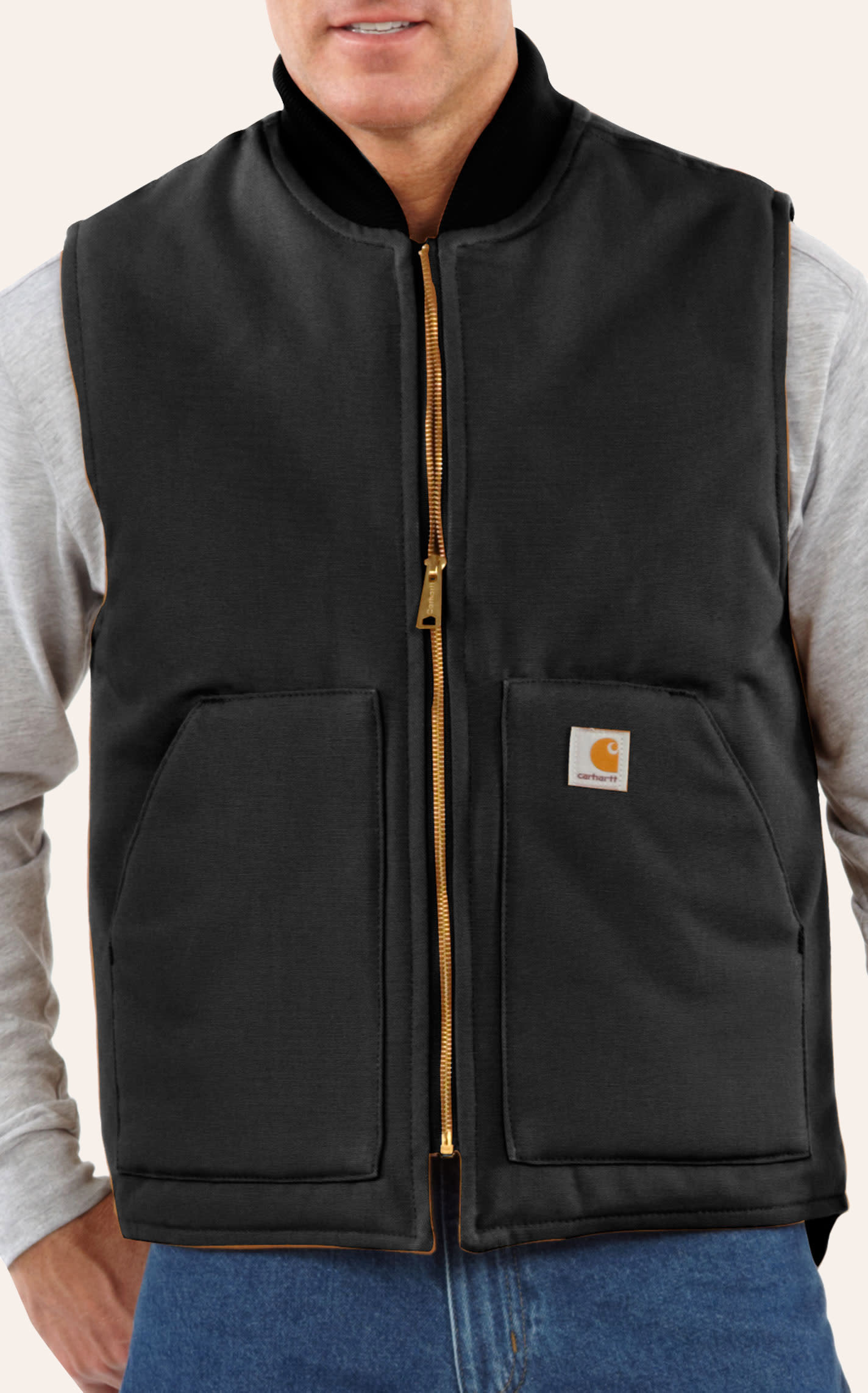 Carharatt Men's Washed Black Relaxed Fit Insulated Work Vest - XXL - From Cavender's | Cavender's