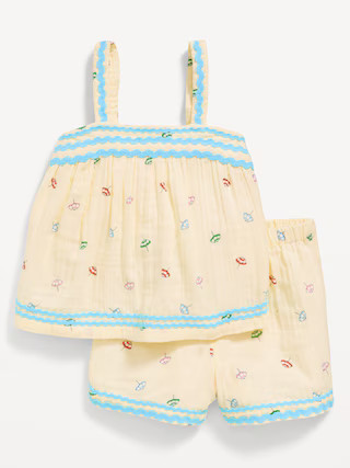 Printed Double-Weave Cami Top and Shorts Set for Toddler Girls | Old Navy (US)
