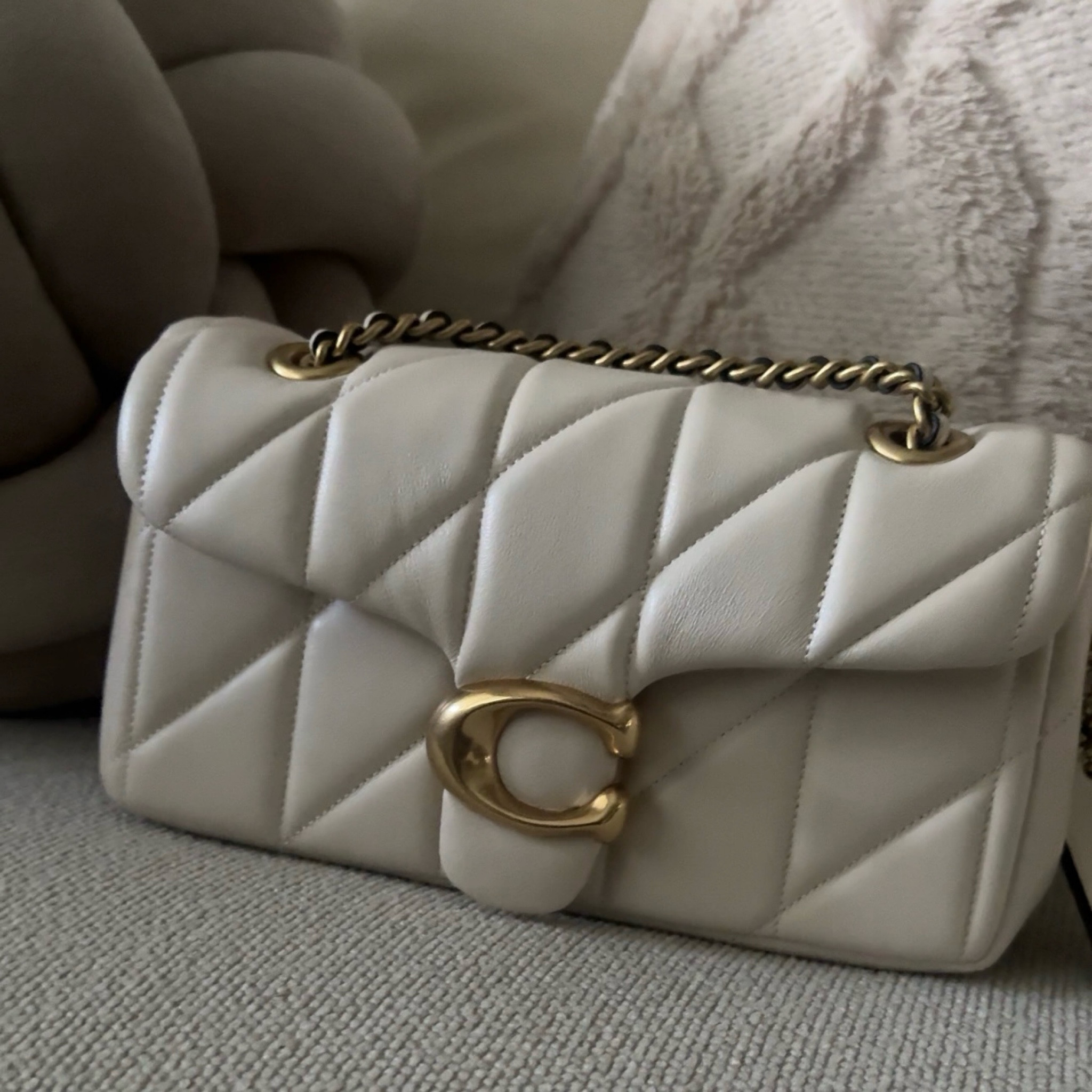Coach Quilted Tabby 20 in Chalk/Brass

#coach