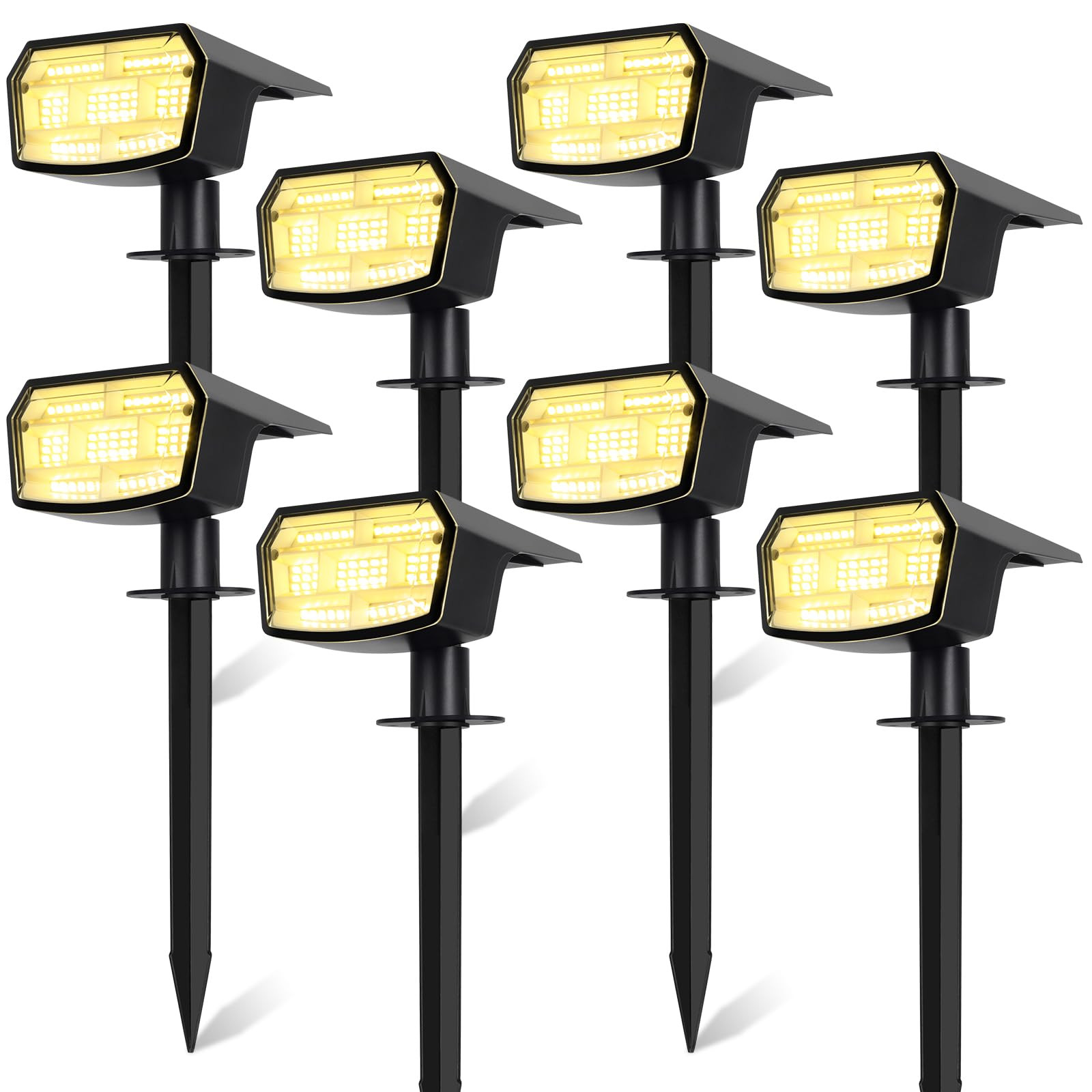 8-Pack Solar Spot Lights Outdoor, 59 LED Solar Lights Outdoor Waterproof, Outdoor Solar Lights fo... | Amazon (US)