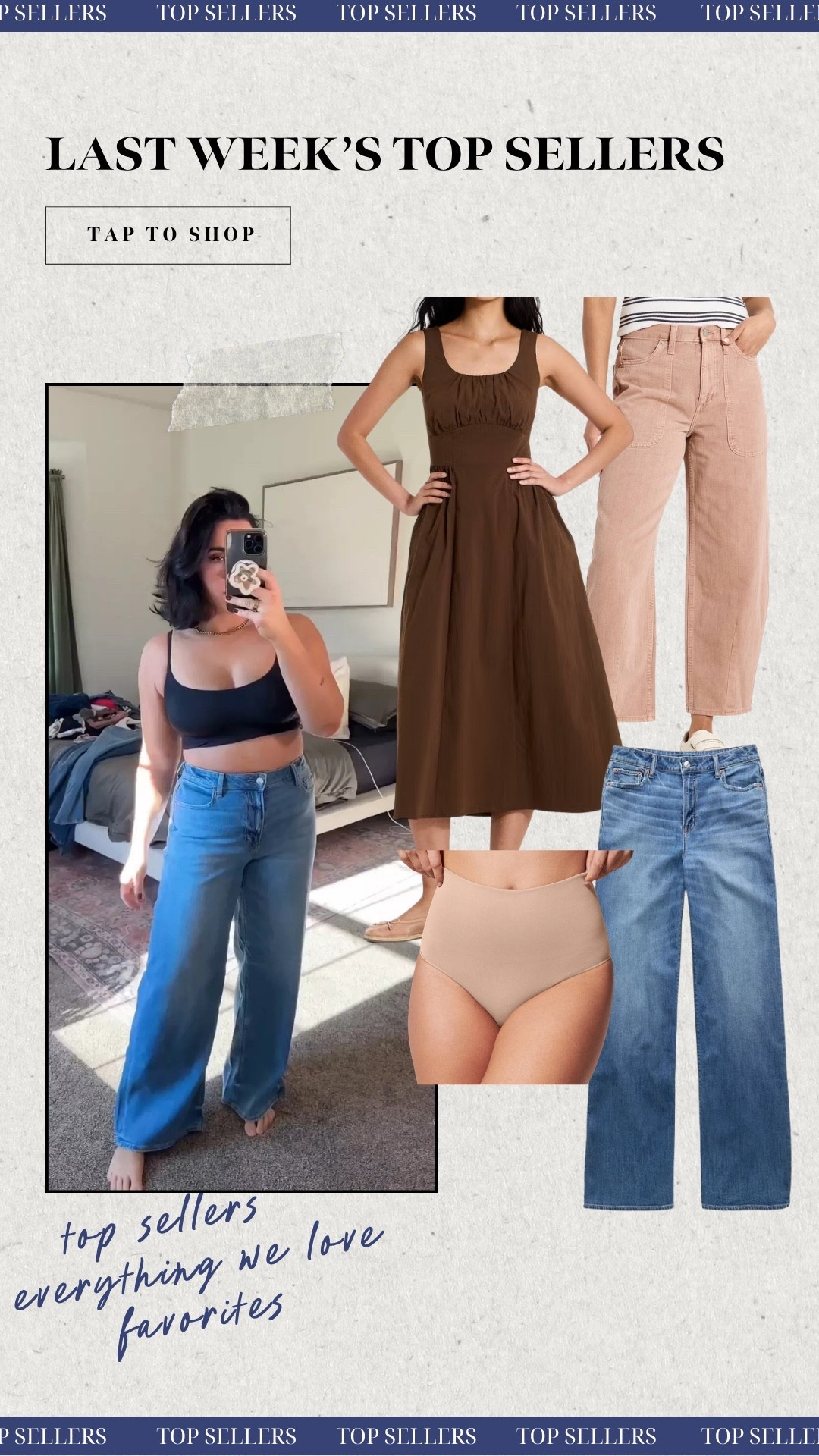Top sellers from last week! Target midi dress, American Eagle dreamy drape jeans (size 8), my fav shaping undies (size L) & Target barrel cargos (size 10).

#LTKMidsize #LTKSeasonal #LTKootd