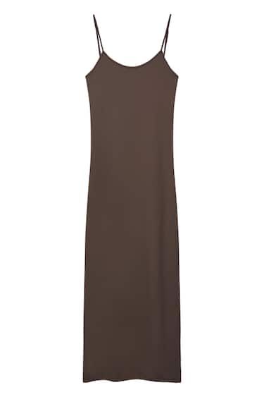 LONG DRESS WITH THIN STRAPS | PULL and BEAR UK
