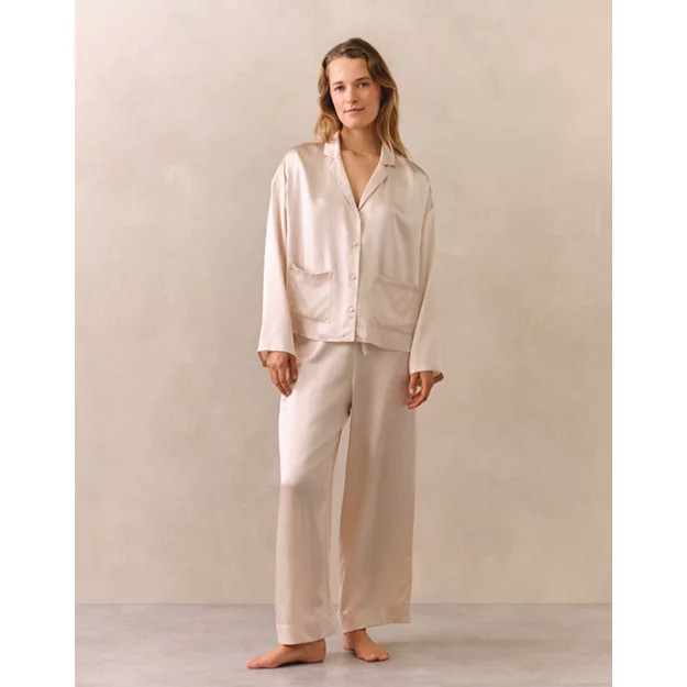 Silk Pocket Drop Shoulder Pyjama Set | The White Company UK & ROW