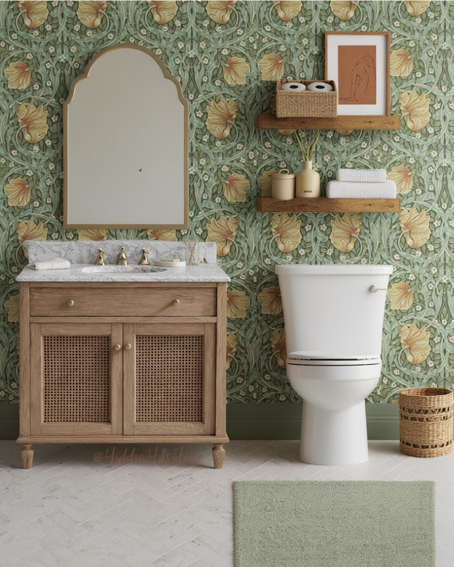 Bathroom, bathroom home decor, bathroom mood board, floral wallpaper bathroom #floralbathroom 


#LTKSaleAlert #LTKStyleTip #LTKHome