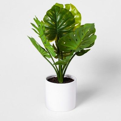 21" x 12" Artificial Monstera Plant In Pot White - Project 62™ | Target