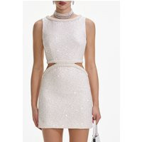 Self-Portrait Embellished Bouclé Mini Dress - UK 14 | Coggles (Global)