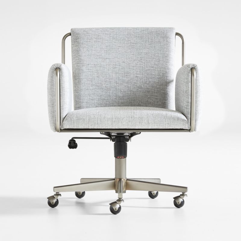 Caterina Grey Upholstered Office Chair with Silver Base + Reviews | Crate & Barrel | Crate & Barrel