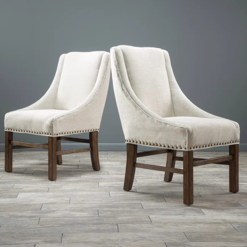 Loyce Arm Chair in Beige (Set of 2) | Wayfair North America