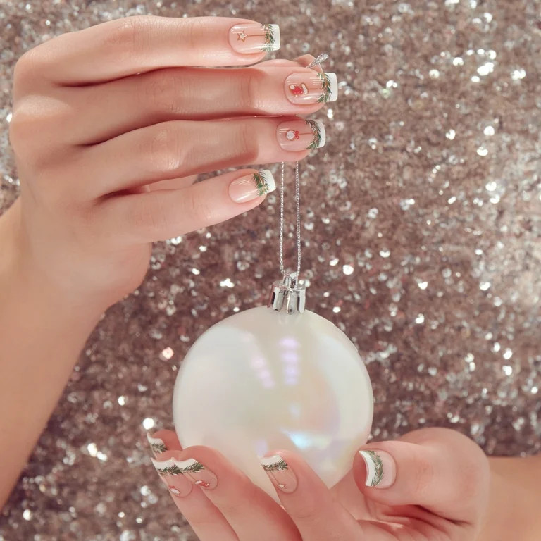 KISS Voguish Fantasy, Holiday Press on Nails, Nutty Elves, Multicolor, Medium Square, 28 Count | Walmart (US)