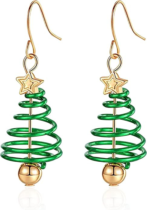 Christmas Earrings for Women Holiday Jingle Bell Bow Tree Snowflake Stars Drop Dangle Earring Par... | Amazon (US)