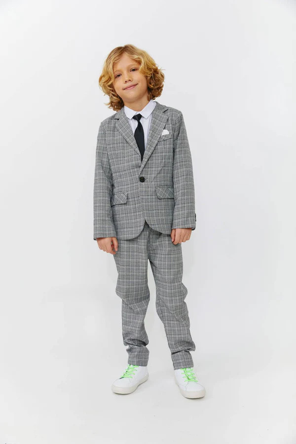 Gray Plaid Piece Suit | Lola + The Boys