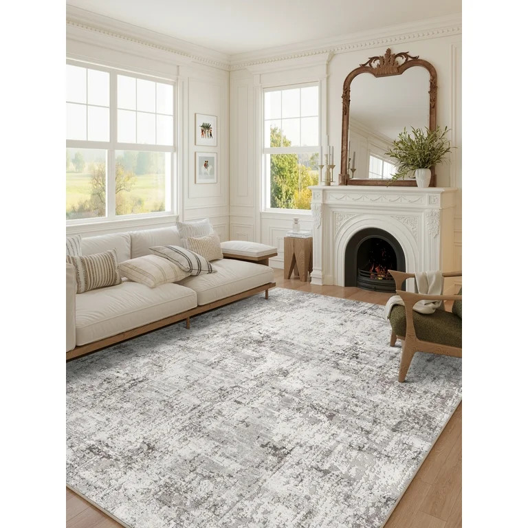 BERTHMEER 9'x12' Large Gray Abstract Area Rugs Modern Rugs for Living Room Bedroom Dining Room Fa... | Walmart (US)