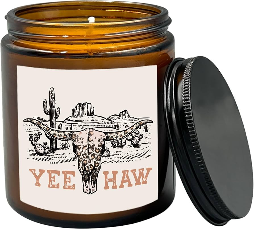 HIWX Western Bull Skull Scented Candle,Western Cowgirls Gifts for Girls Women,Western Cowgirl Can... | Amazon (US)