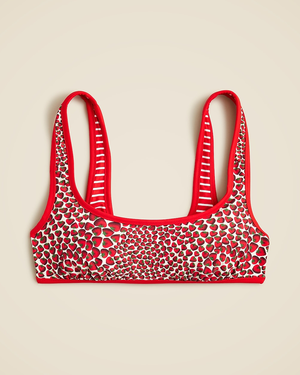 Scoopneck bikini top in reversible print | J. Crew US