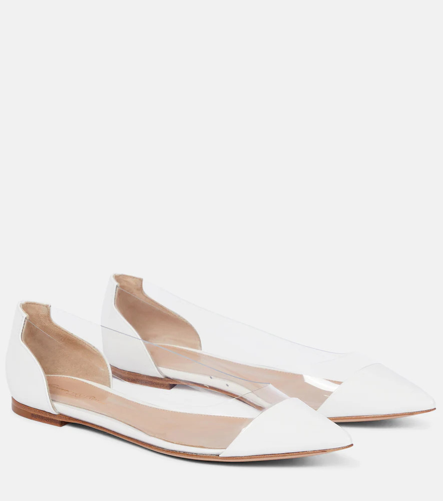 Gianvito Rossi Plexi leather and PVC ballet flats | Mytheresa (DACH)