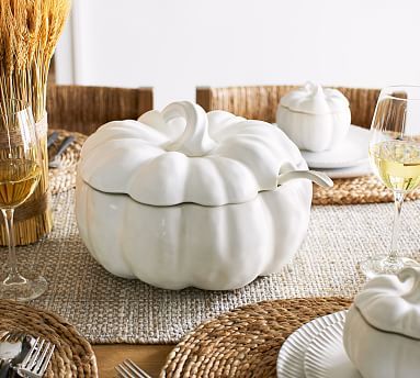 Pumpkin Shaped Stoneware Tureen | Pottery Barn (US)