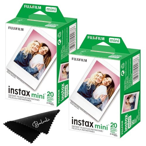 Fujifilm Instax Mini Film - Twin Packs (40 EXP Total), ISO 800, Compatible with Instax Mini Evo, 12, 11, 9 Models | Amazon (US)