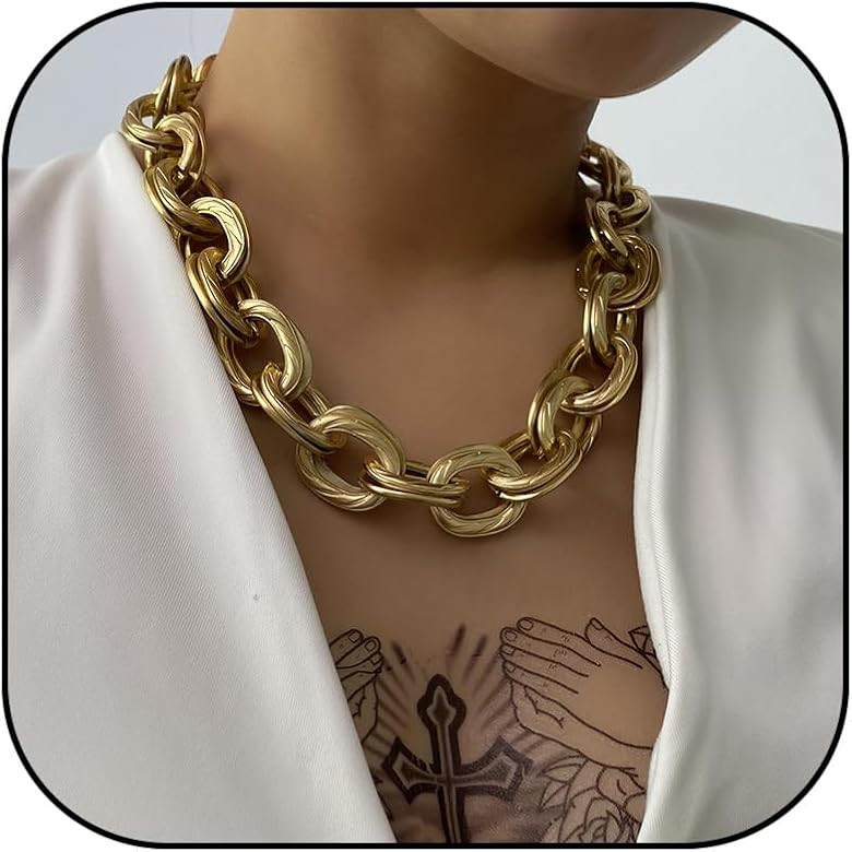 choice of all Chunky Gold Necklace for Women Gold Statement Necklace for Women Punk Chunky Chain ... | Amazon (US)