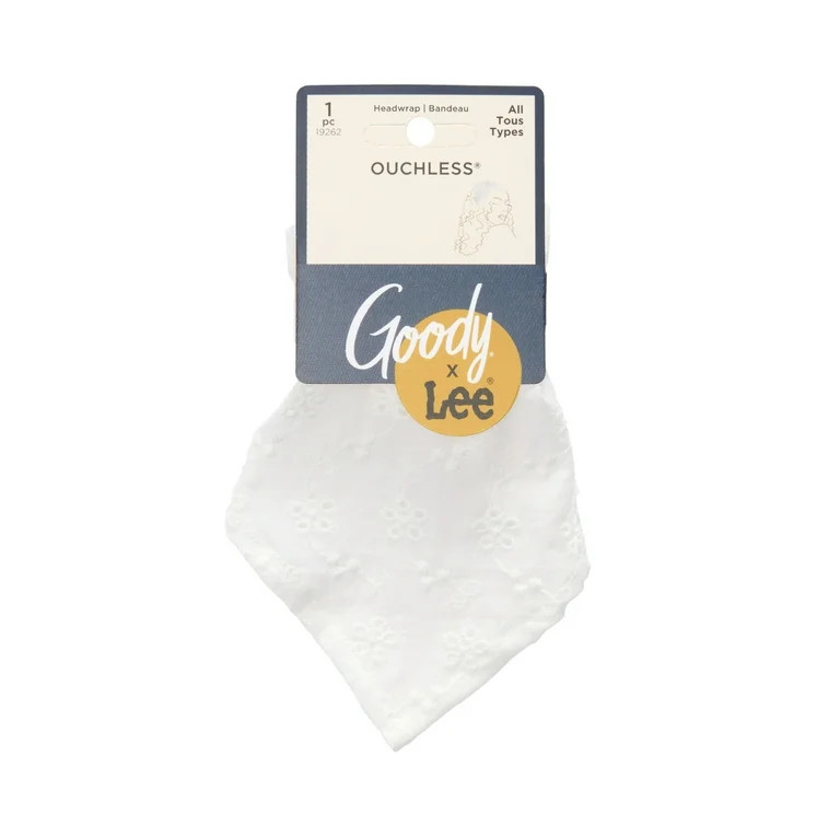 Goody x Lee White Eyelet Headwrap, All Day Comfort, All Hair Types, 1 Count | Walmart (US)