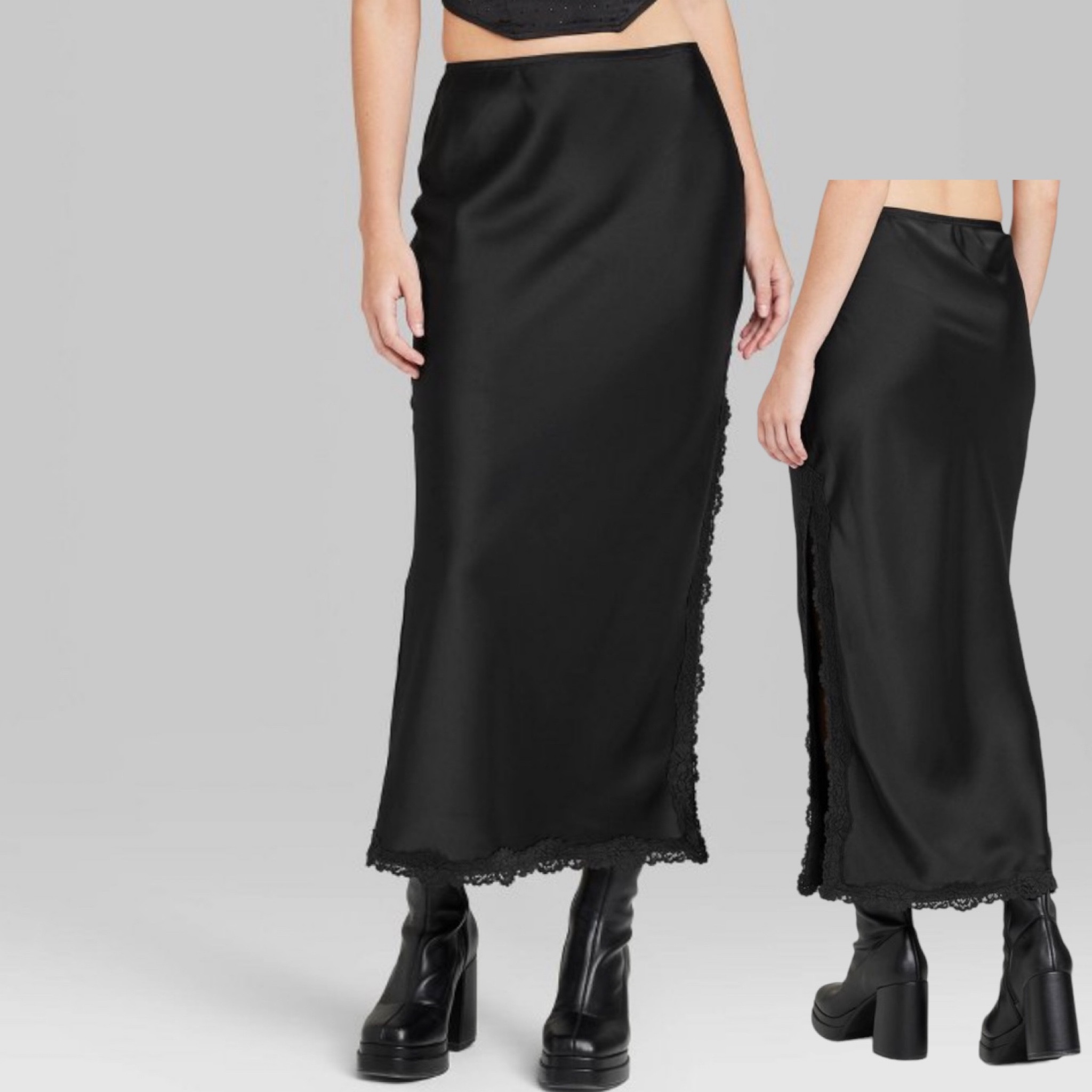 Satin Lace Midi Skirt 

#LTKbeauty #LTKHoliday #LTKstyletip