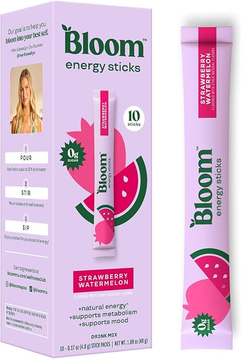Bloom Nutrition Energy Drink Powder Packets, Sugar Free Energy Drink Mix with L-Theanine, B Vitam... | Amazon (US)