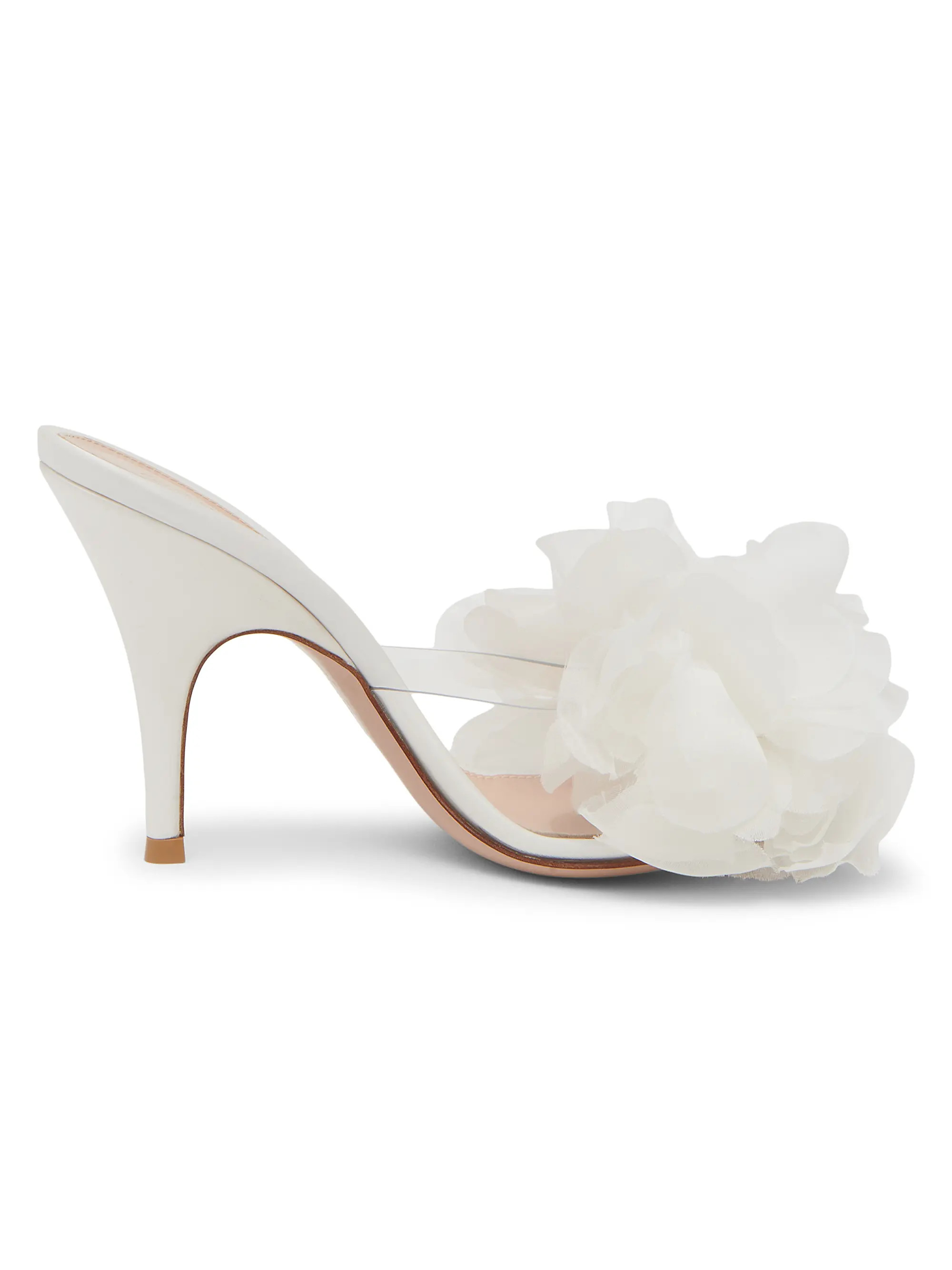 Gianvito Rossi 95MM Tulle Floral-Appliqu\u00e9d Sandals | Saks Fifth Avenue | Saks Fifth Avenue