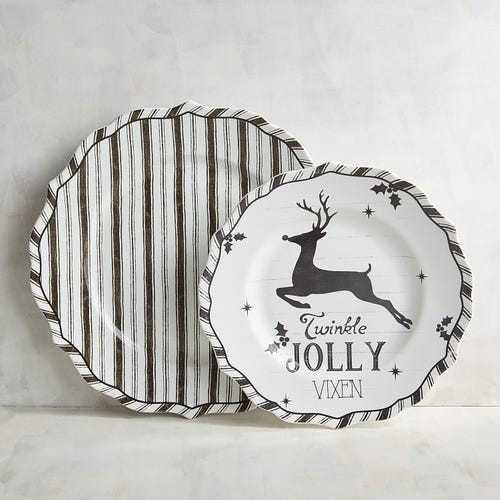 Humbolt Jolly Reindeer & Striped Dinneware | Pier 1 Imports