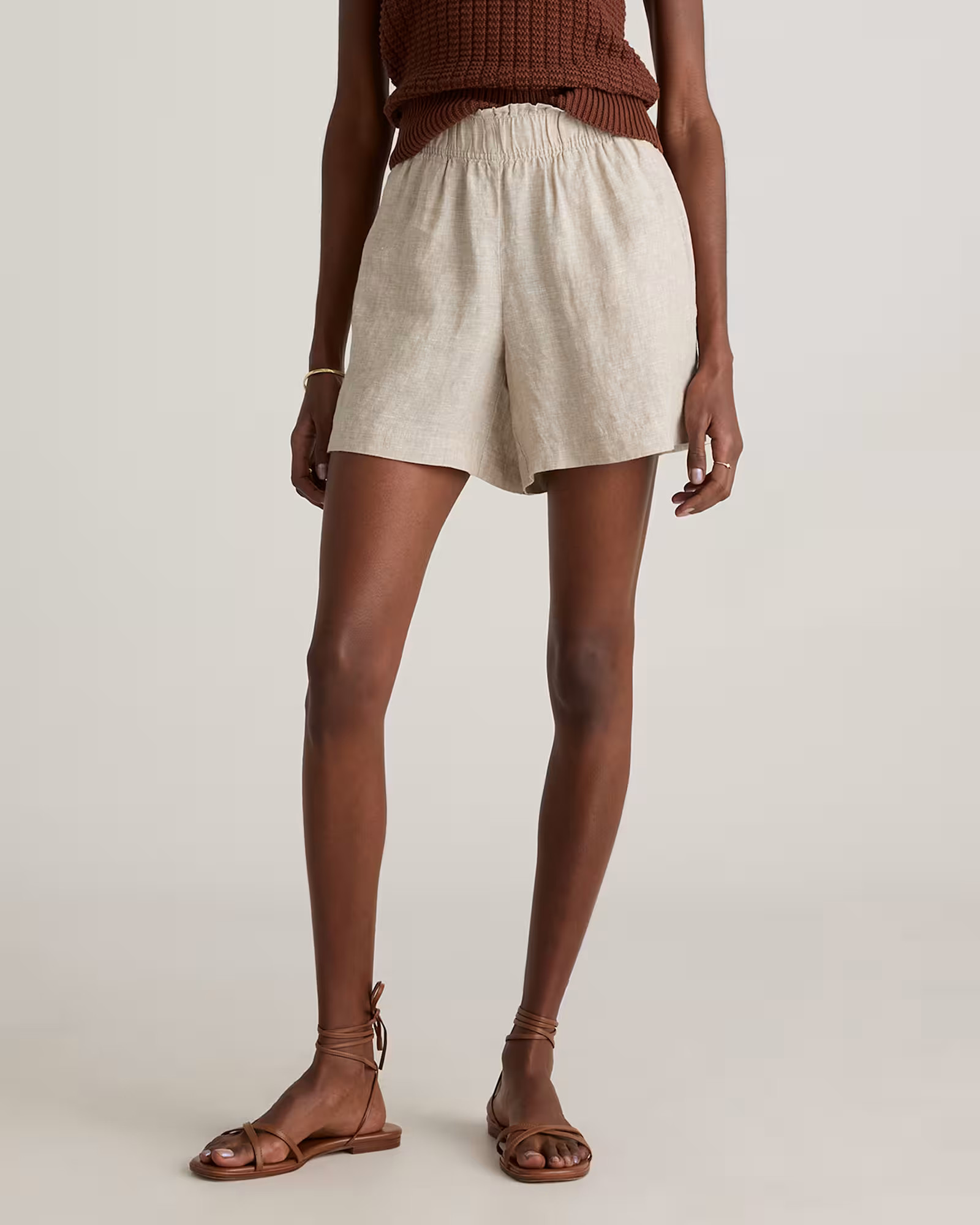 100% European Linen High Waisted Shorts | Quince
