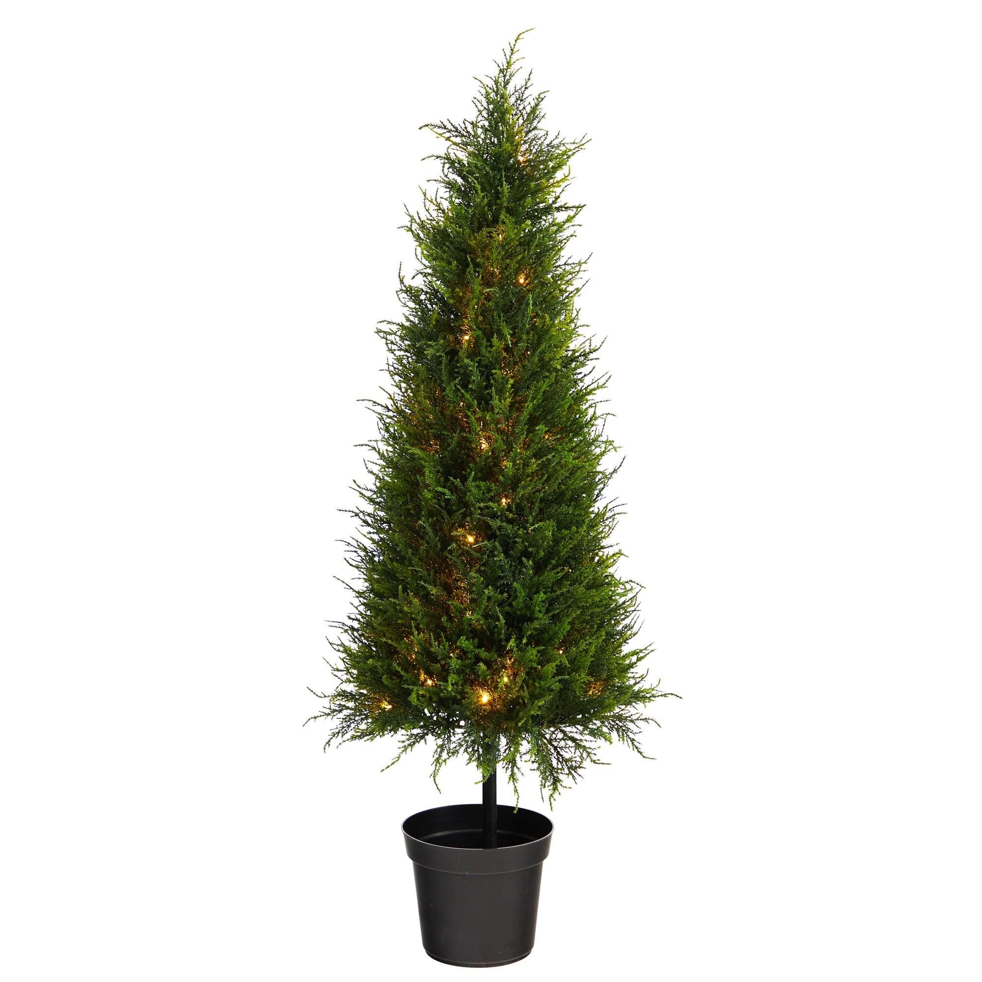 3.5’ Cypress Artificial Tree with 350 LED Lights UV Resistant (Indoor/Outdoor) | Nearly Natural | Nearly Natural