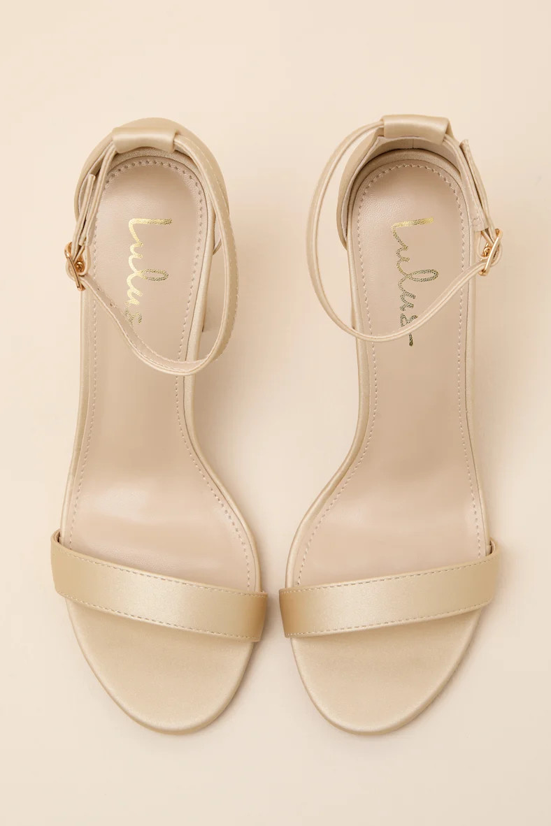 Taylor Gold Ankle Strap Heels | Lulus