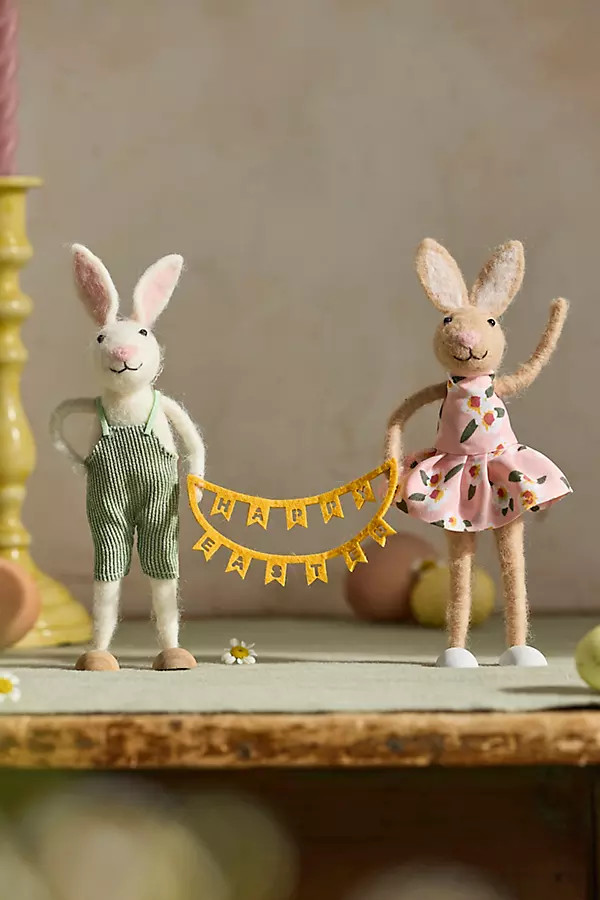 Happy Easter Bunnies Felt Critters | Anthropologie (US)