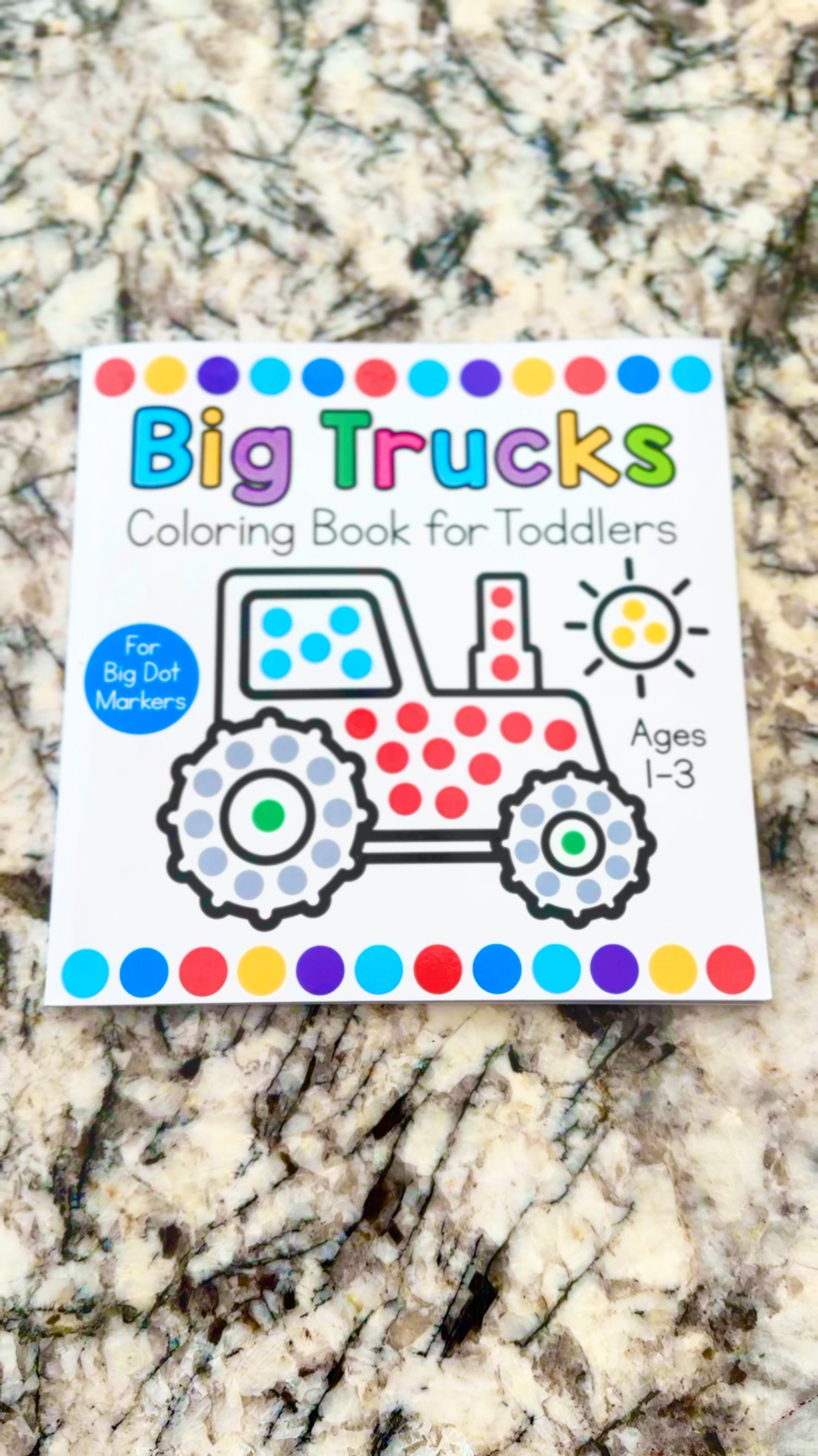 My toddler is obsessed with trucks. This paint dauber coloring book is perfect for young children to practice pre-writing skills and have fun at the same time. Extra thick and bold art outlines and big guided dot circles make it easy for little hands. I also got these big dot markers that make it easy for my kiddos to learn to color, and these dot stickers to advance motor skills and learning colors. 

#LTKKids #LTKFindsUnder50 #LTKBaby