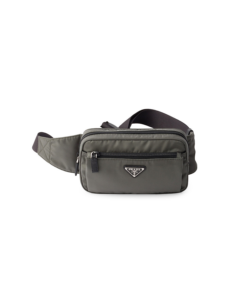 Men's Re-Nylon and Saffiano Leather Belt Bag - Light Green | Saks Fifth Avenue
