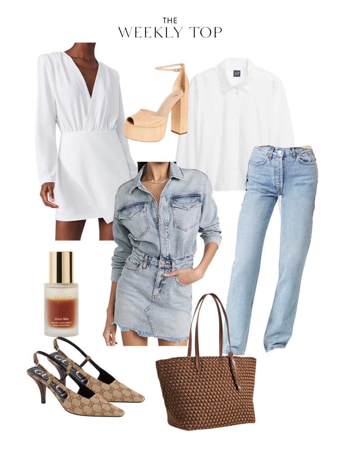 The weekly top! The perfect transitional pieces for your closet. I got both dress in a M (TTS) and they fit well!  The Merit serum is a new addition that i am very impressed with!

weekly top l spring l dresses l white dress l denim l heels l gucci heels l spring sandals 