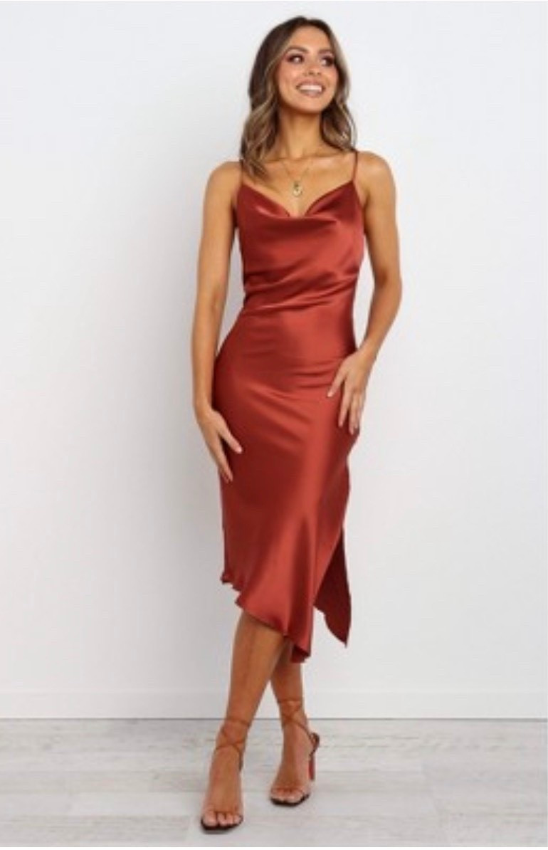 Beautiful rustic colored dress for a night out on the town or for Valentine’s Day!  #dress 

#LTKValentine #LTKgrwm #LTKootd