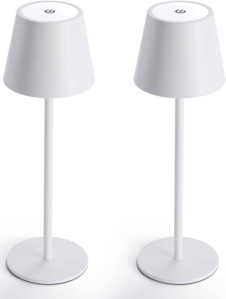 Amazon.com: Maksone 2 Pack LED Cordless Table Lamp, 6600mWh Rechargeable Battery Desk Lamp, 3000K... | Amazon (US)