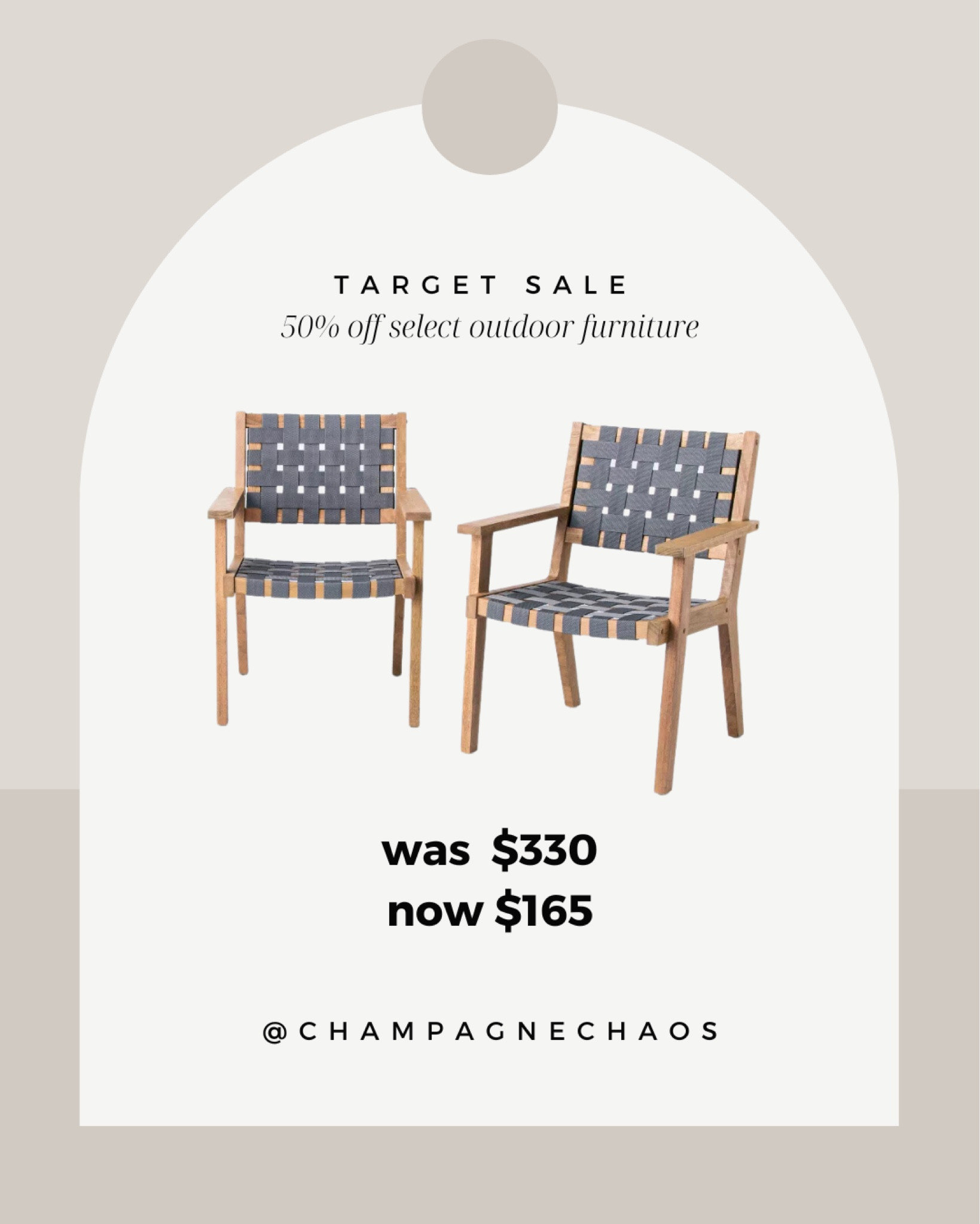 50% off select outdoor furniture at target!

Outdoor patio, outdoor furniture, home

#LTKsalealert #LTKFind #LTKhome