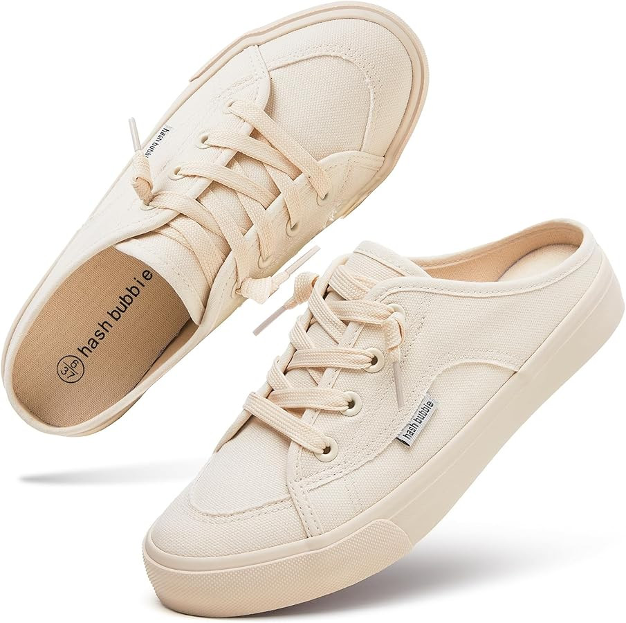 hash bubbie Women's Mules Comfortable Slip on Sneakers Tennis Shoes Summer Backless Canvas Shoes ... | Amazon (US)