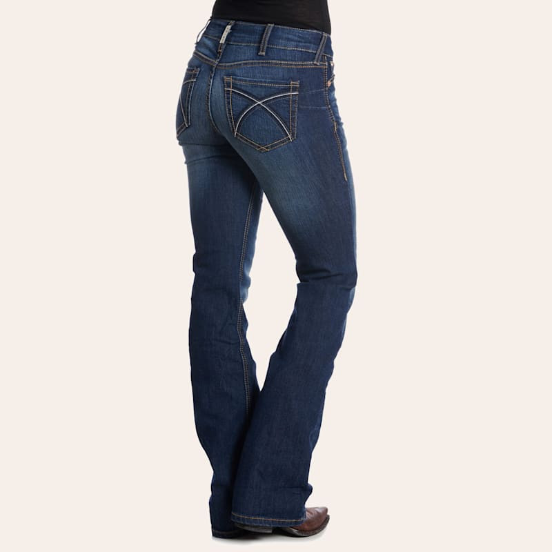 Ariat Women's REAL Rosa Dark Wash Relax Fit Boot Cut Jeans | Cavender's
