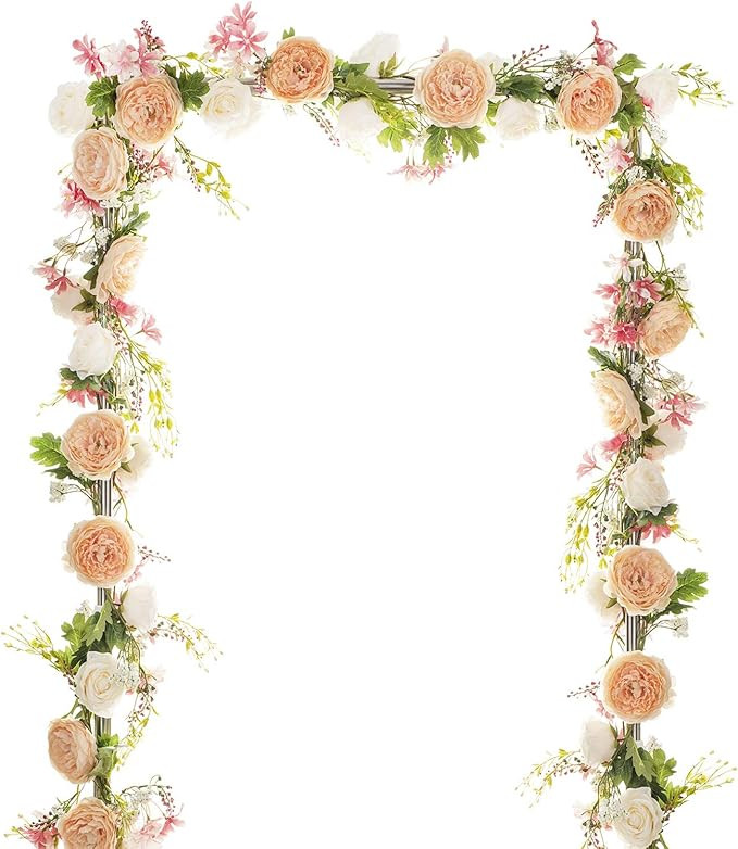 6 Ft Artificial Peony Garland with Mixed Peony Flowers and Green Leaves for Wedding Dining Table ... | Amazon (US)